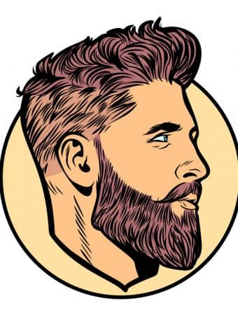 men hipster face profile. Pop art retro vector illustration vintage kitsch